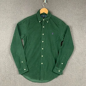 Camisa Ralph Lauren Para Hombres S Verde Bosque Calce Ajustado Pana Aguja Cordón Manga Larga - Imagen 1 de 11