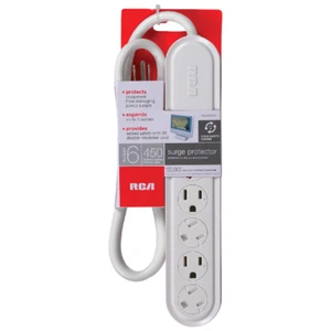 RCA PS26000SR 6 OUTLET SURGE PROTECTOR W/ 3ft CORD and Switch - 450 JOULES - Picture 1 of 2