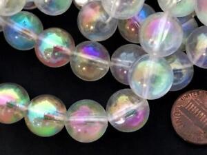Vintage 14mm Iridescent Plastic Beads 16