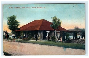 Pavillon Ellis Park Cedar Rapids IA, Iowa frühe Postkartenansicht - Bild 1 von 2