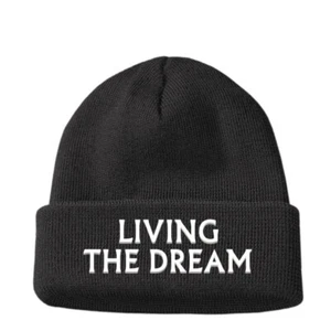 Hombres LIVING THE DREAM Gorro Gorra Regalo Divertido Trabajo Broma Papás Regalo de Cumpleaños - Imagen 1 de 2