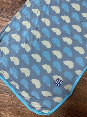 KicKee Pants Calypso Hedgehog Bamboo Viscose Swaddle Blanket Blue - Image 1 of 3