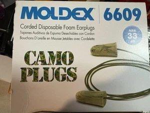 Tapones para los oídos de espuma de camuflaje Moldex Bullet con cable 6609 NRR 33 db. (10 pares) - Imagen 1 de 4