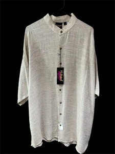 Hutspah Herren XL Leinenmischung Knopfleiste Hemd Vintage USA NEU NOS - Bild 1 von 6