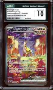 CGC 10 GEM MINT Bolt furioso ex SIR 208/162 forze temporali 2024 Pokemon - Foto 1 di 3