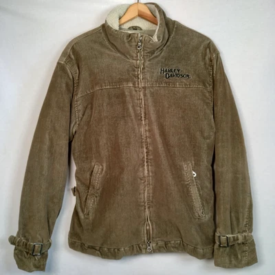Chaqueta Harley Davidson vintage Y2K para mujer L XL pana acolchada motociclista motocicleta Foto 1 de 4