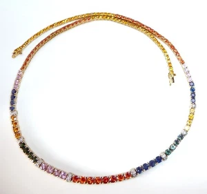 Halskette Harry Ivens 585 Gelbgold 10.50ct Saphire 0.30ct Diamanten 45,5 cm - Picture 1 of 15