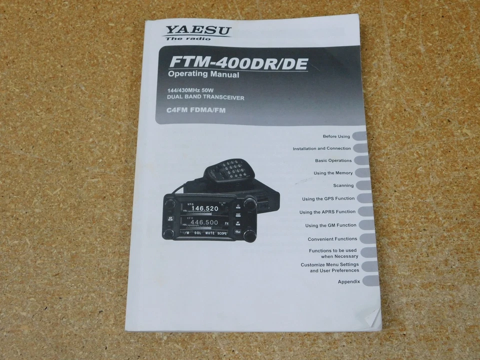 Yaesu FTM-400DR/DE C4FM FDMA/FM Operating Manual (original) - Image 1 of 1