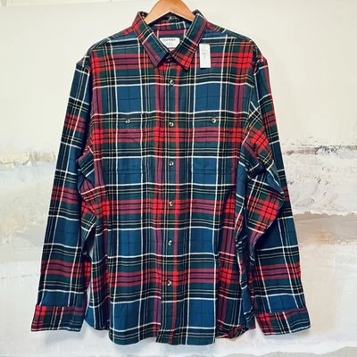 Camisa xadrez de flanela OLD NAVY nova com etiquetas masculina XXL ALTA manga longa escovada dupla - Imagem 1 de 4