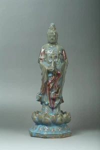 Estatua de Guanyin de pie tipo Jun - Imagen 1 de 9