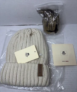 Furtalk Off-White / Beige Beanie Hat Detachable Pom Pom One Size Washable Lined - Picture 1 of 8