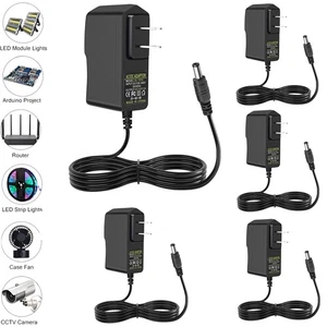 Power Supply Adapter AC/DC 12V 1A for Security Camera CCTV / LED Strip Light - Picture 1 of 26