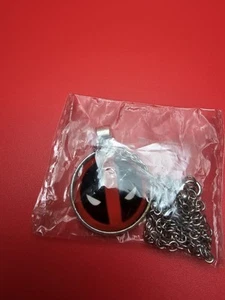 Deadpool Logo Symbol Pendant Necklace Face Plate Marvel Comics - Picture 1 of 2
