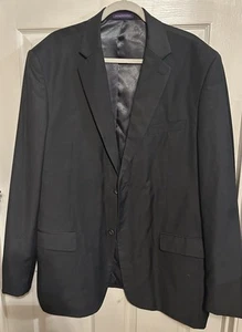 Vinci Suit Jacket Blazer Black 2 Button Sport Coat Adult Men's Size 46 L Italy - Picture 1 of 8