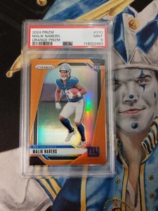2024 Panini Prizm Malik Nabors RC #370 Orange Prizm /249 New York Giants PSA 9 - Picture 1 of 4