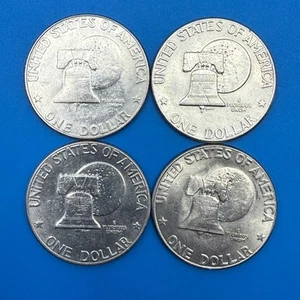 US Mint 1776-1976 D Eisenhower Bicentennial One Dollar Coin Lot of 4 - Picture 1 of 4