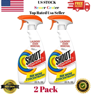 2 Pcs Shout Active Enzyme Laundry Stain Remover Spray, Triple-Acting Formul - Image 1 of 4