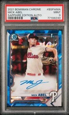 2021 BOWMAN CHROME SAPPHIRE EDITION AUTO #BSPAMA MICK ABEL PSA 9  - Image 1 of 2