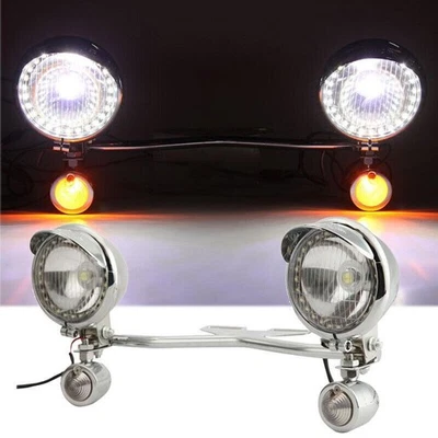 Passing Turn Signal Spot Light Bar Fit For Honda Shadow ACE Aero VT 750 1100 VLX Foto 1 de 4