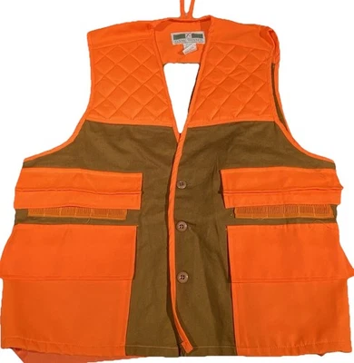 Vintage Game Winner Sportswear Orange Blaze Hunting Shooting Vest Mens Large 90s - Image 1 of 4