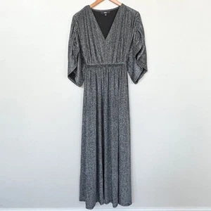 Neu ELLOS Strick-Maxikleid mit Schnürung Damen Übergröße 18/20 (L) schwarz silber - Bild 1 von 10