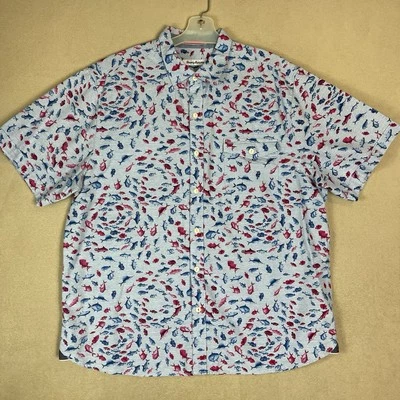 Tommy Bahama Shirt Mens XL Blue Animal Print Short Sleeve Hawaiian Button Up - Image 1 of 4