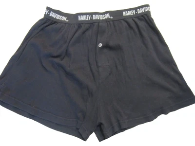 Harley Davidson ~ Briefs Boxer ~ Pajama Shorts ~ Cotton ~ Black ~ Men's XL ~VTG - Image 1 of 4
