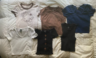 Mujer Adolescente Niñas 6 Camisetas Cortas PacSun Forever 21 Naranja Beso Fábula Salvaje Talla XS/S Foto 1 de 4