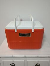 Vintage Sears Roebuck & Co. 32Qt Handled Cooler Ice Chest Orange White Rare 1975