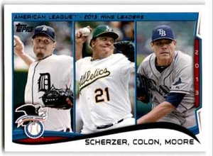 2014 Topps Max Scherzer/Bartolo Colon/Matt Moore Detroit Tigers/Oakland - Picture 1 of 2