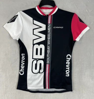 Capo Cycling Jersey Adult XL Black Pocket Full Zip Southbay Wheelmen made Italy - Image 1 of 4