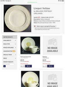 EXC COND Belleek China Dinner Plate in Limpet Pattern - 10-5/8”W (4 Available) - Picture 1 of 1