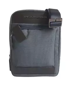 Crossbody Bag Piquadro Men Crossbody Bag Unisex Leather And Fabric Avio Blue - Picture 1 of 6