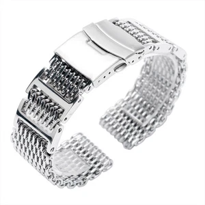 20/22/24mm Malla de Tiburón Acero Inoxidable Hombres Pulsera de Plata Correa de Reloj Sólida Correa de Banda - Imagen 1 de 9