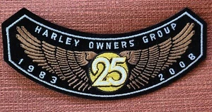 Harley Owners Group 25 Year Anniversary Patch 1983-2008 Neu - Bild 1 von 3