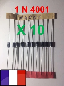 Set 10 Dioden 1N4001 1A 50V DO41 Arduino Pi D.I.Y. Diode Gleichrichtung X 10 - Bild 1 von 1