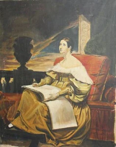 Vintage Realist Ölgemälde Portrait, Reproduktion - Bild 1 von 12