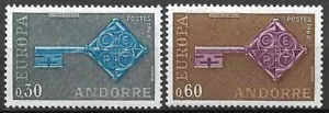 Andorra Francia 1968 Yvert 188/89 Europa CEPT montado sin montar o nunca montado en muy buen estado - Imagen 1 de 1