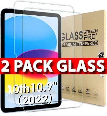 SBOX 2 PACK Tempered Glass Screen Protector for iPad 11 10 2022 11 Pro Air 4 5 10.9"