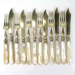 Koch & Bergfeld Besteck Set 800er Silber + Perlmutt Dessertbesteck Obstbesteck + - Bild 1 von 7