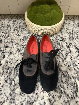 Pos Ole Rouge Womens Suede Colorblock BL Oxford Block Heels Black Size 42 - Image 1 of 4