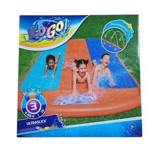 Bestway H2OGO Triple Water Slide UltraSlick SplashBoost 4.88m Age 3+ New 52329 - Picture 1 of 4