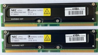 NEC 64MB  Non-Ecc PC800-45 Rimm MC-4R64CPE6C-845/HP P2144-63001👀 - Image 1 of 4