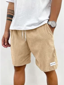 Mens Corduroy Casual Draw String Shorts Classy Chill Style Menswear - Picture 1 of 13