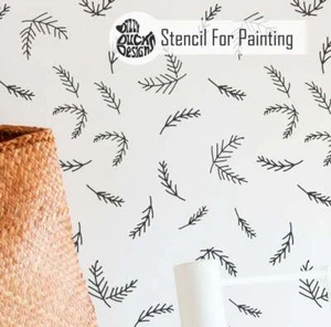 Dizzy Duck Reusable Decorating Large Wall Stencil - Pine Sprig DIY Wallpaper - Imagen 1 de 4