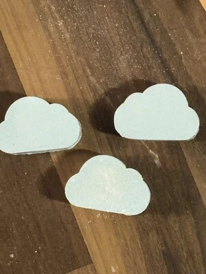 ANCIENT WISDOM 3 x Handgefertigte Seife Naturseife Stückseife Gästeseife Blau Wolke Baumwolle