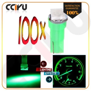 100x Green T5 74 17 18 37 70 Wedge 1SMD 5050 LED Instrument Cluster Gauge Lights - Picture 1 of 7
