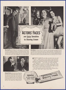 Vintage 1941 WILLIAMS Shave Cream Boris Karloff Shaving Ephemera 40's Print Ad - Picture 1 of 1