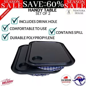 Smash Handy Table Set of 2 Easy Clean Durable Polypropylene With Anti Spill Edge - Picture 1 of 12