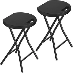 Portable Folding Chair w/Handle Heavy Duty Round Fold Stool Chair for Dorm Home - Picture 1 of 8